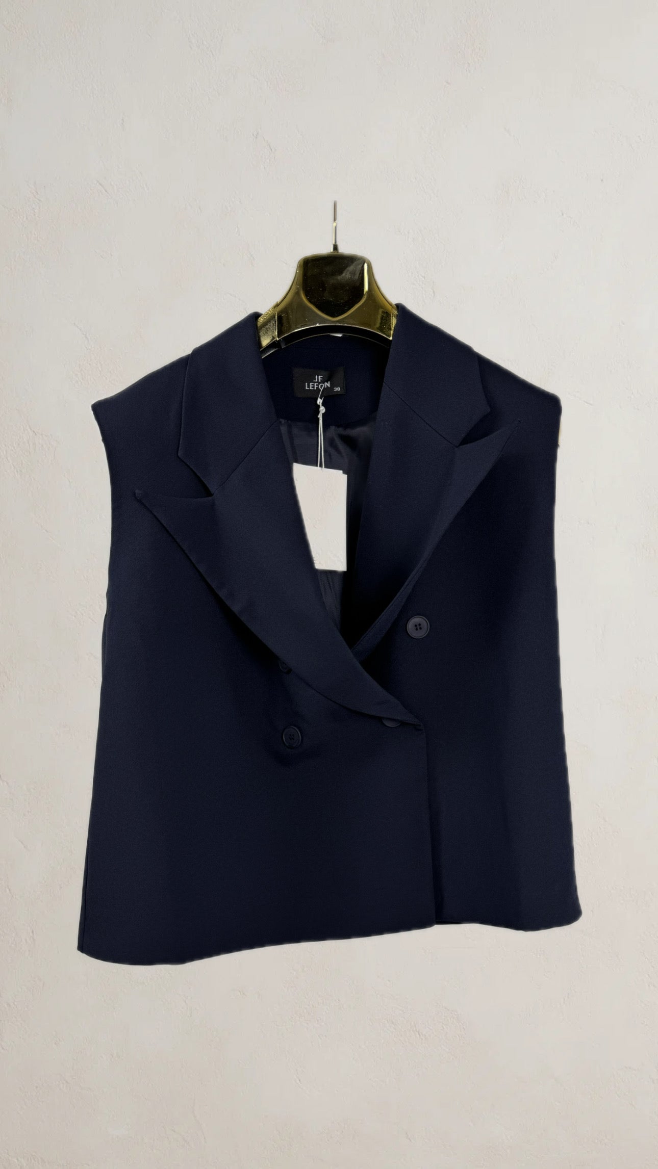 Chaleco Blazer Azul Marino Doble Botonadura