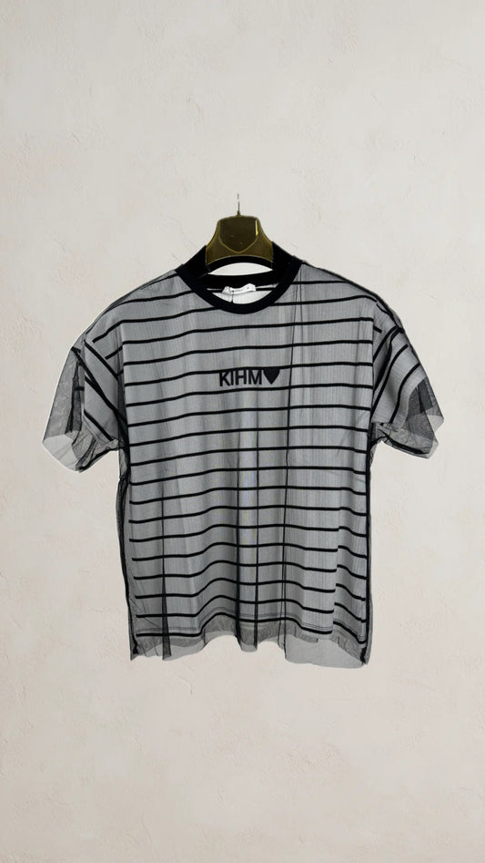 Camiseta Mesh Rayas Negras KIHM♥