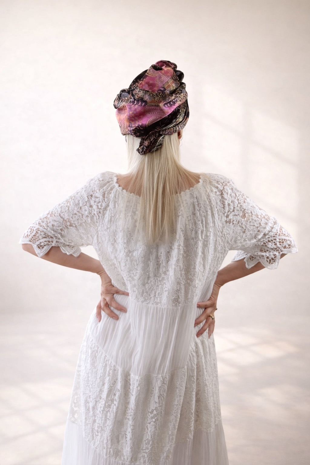 Vestido largo mujer blanco encaje con mangas cortas bohemio | SEROTONIN