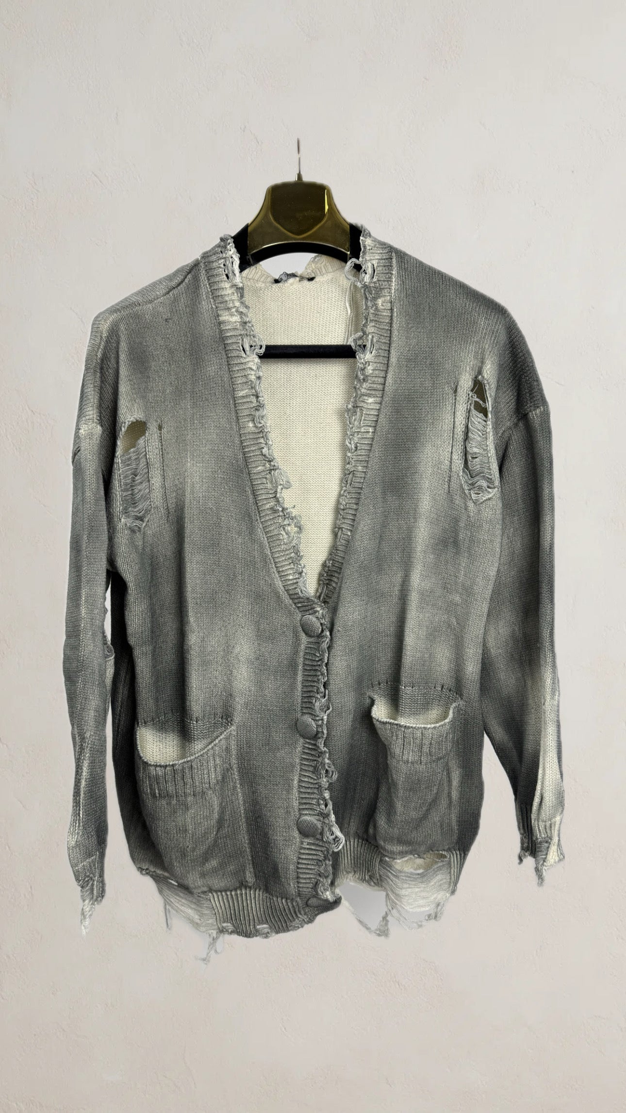 Cárdigan Desgastado Vintage Grey