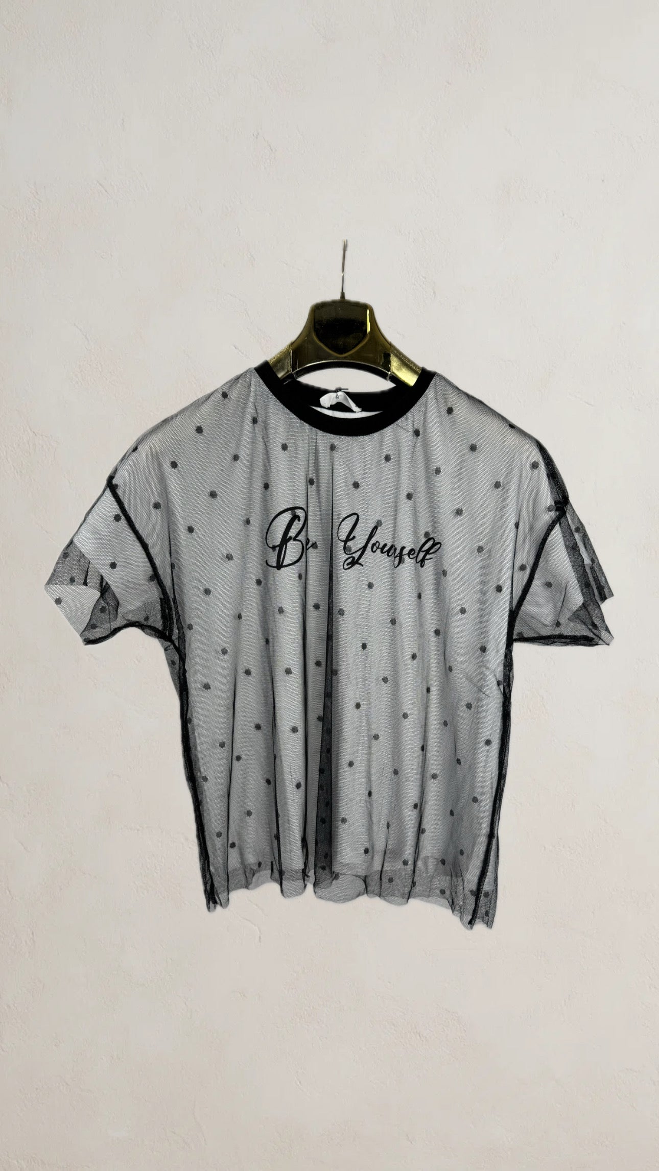Camiseta Mesh Lunares “Be Yourself”