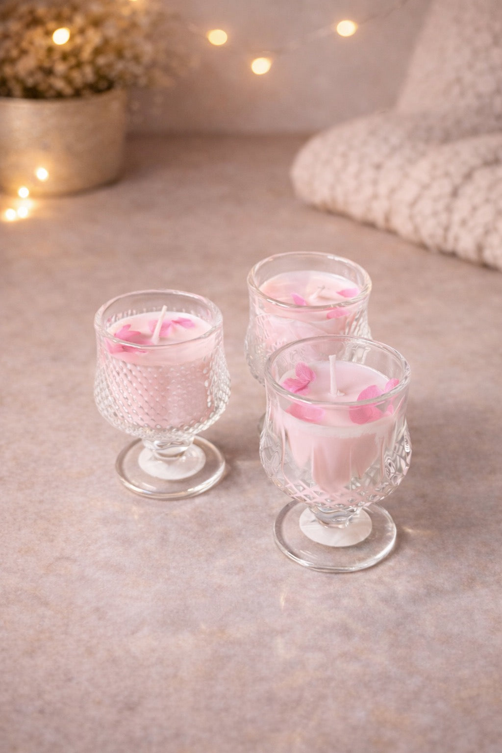 Pack de 3 Velas Aromáticas – Rosas & Frutal