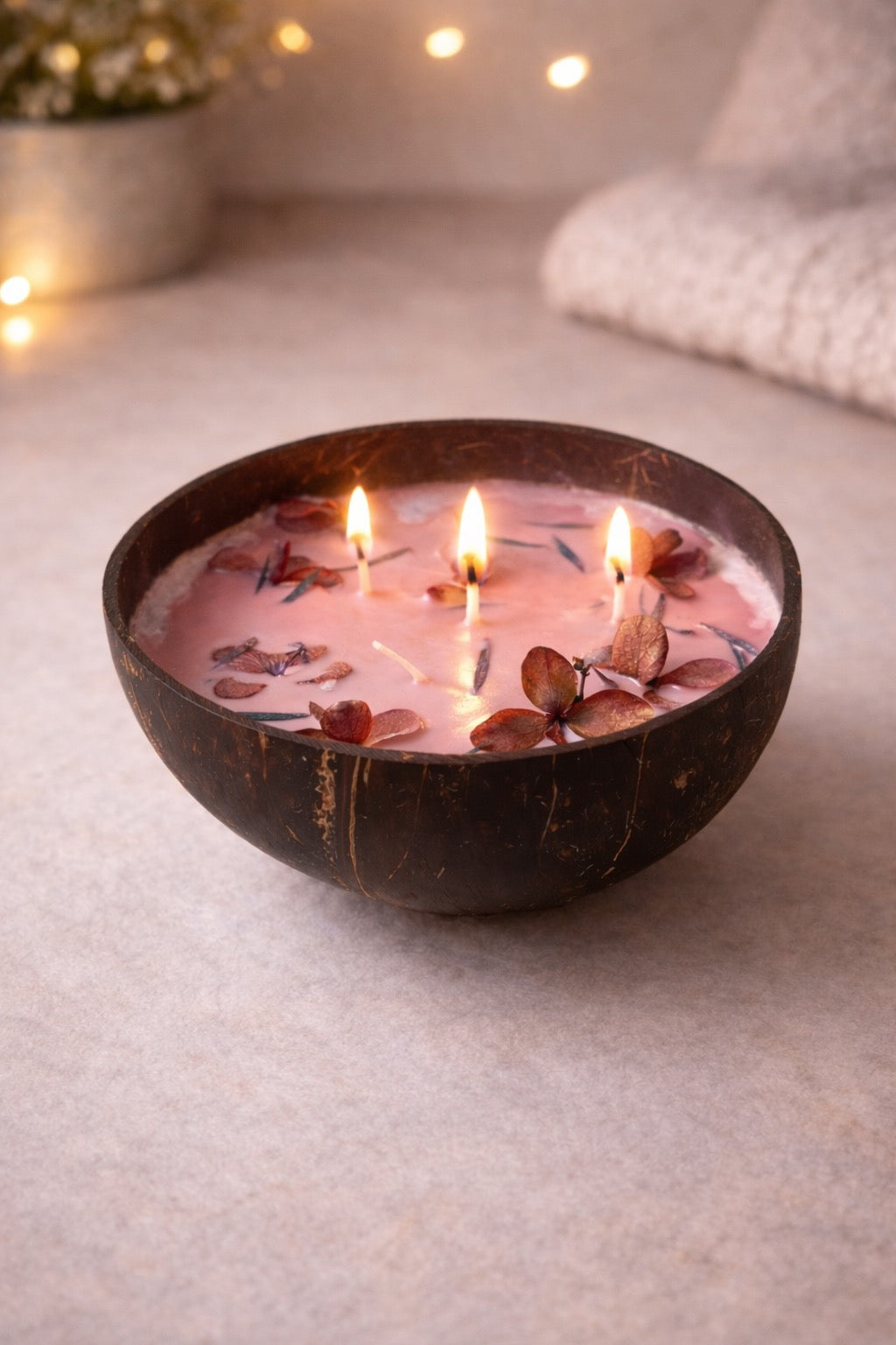 Vela Aromática Natural – Coco & Frutal Suave