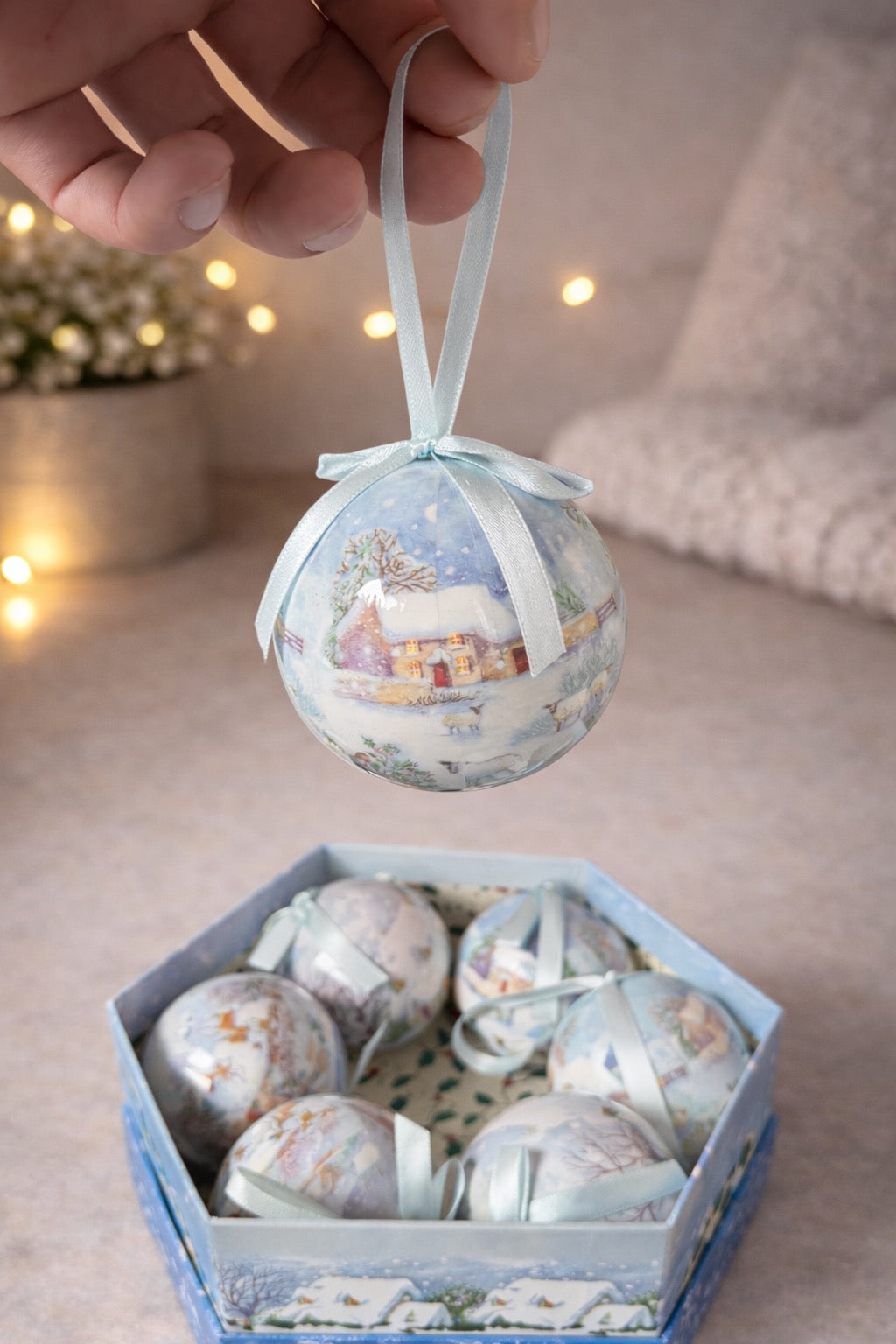 Set de Bolas Decorativas para Árbol de Navidad – Paisaje Invernal